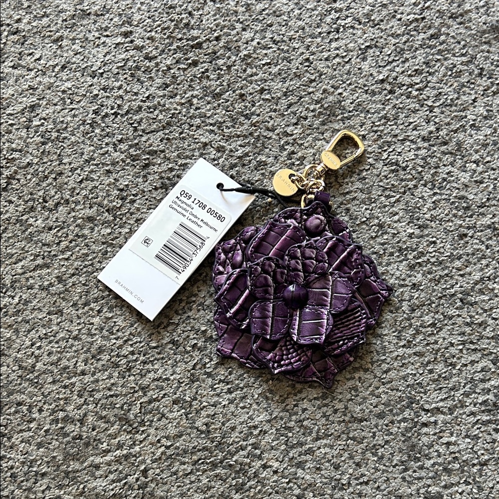 Brahmin Ultraviolet Melbourne key charm tassel, bag charm NWT